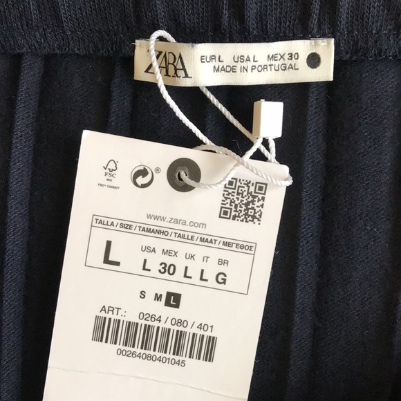 Zara pleated knit pencil skirt L New - Picture 12 of 14